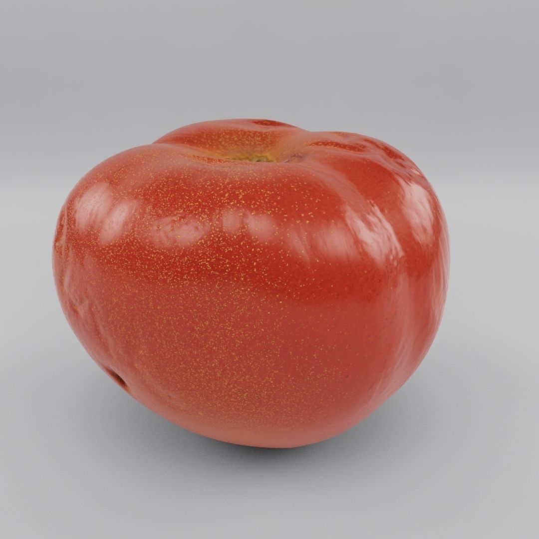 natural tomato with little scars and damage - photoscan Low-poly 3D model_1