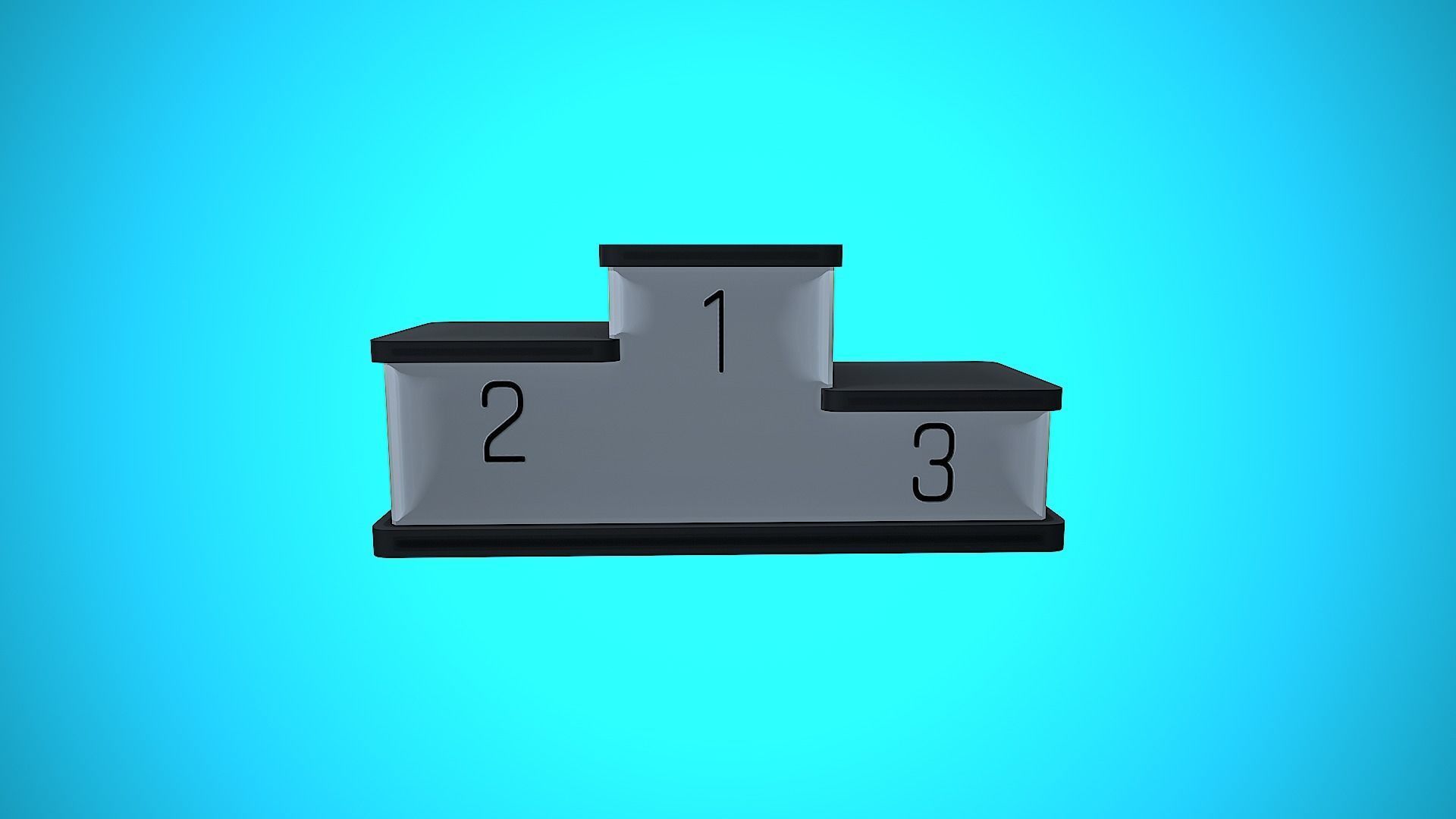 WINNERS PODIUM CARTOON STYLIZED Low-poly 3D model_7