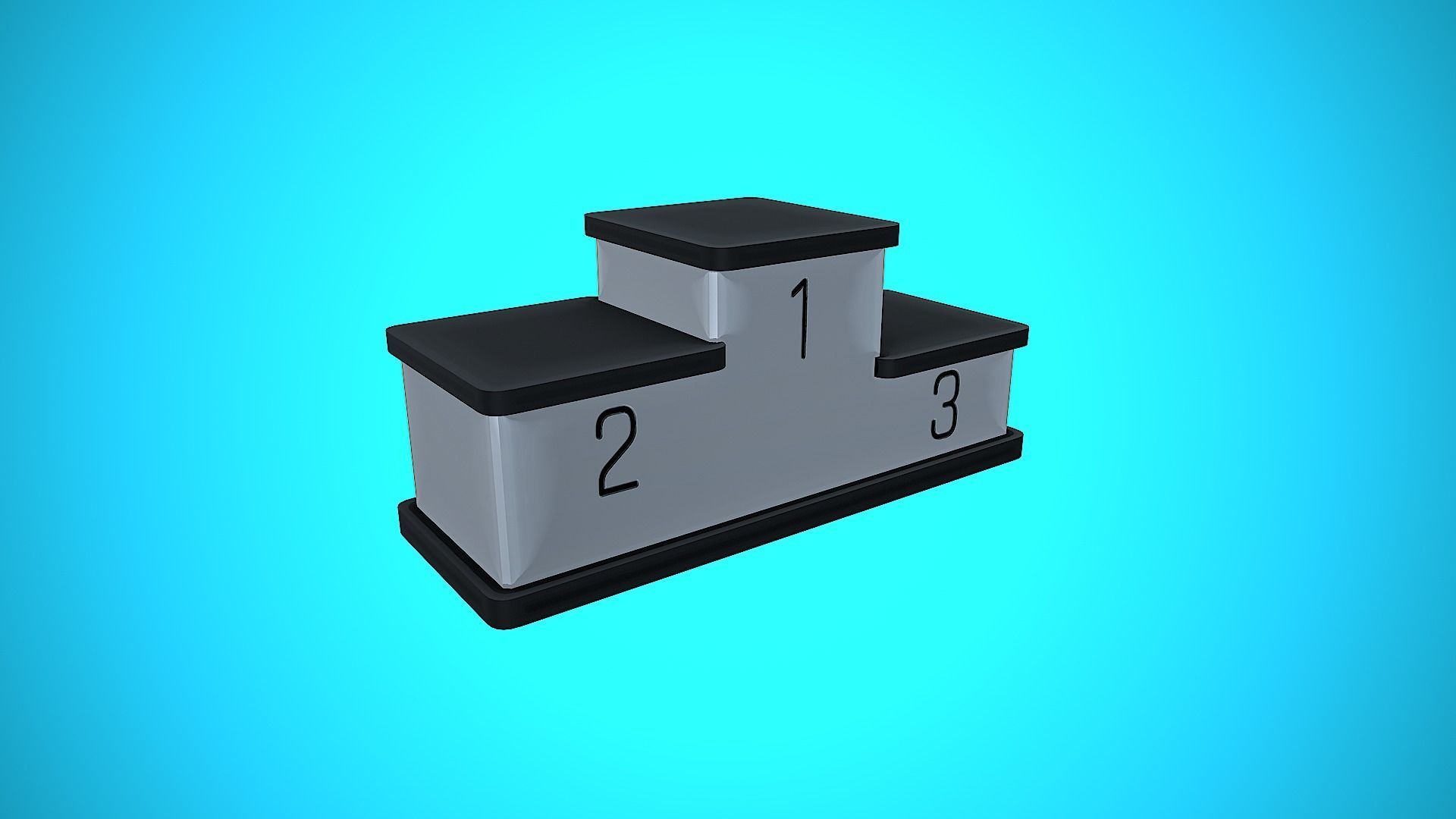 WINNERS PODIUM CARTOON STYLIZED Low-poly 3D model_5