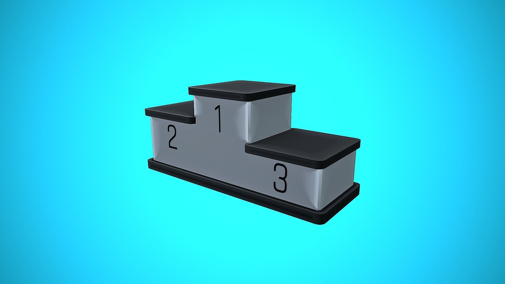 WINNERS PODIUM CARTOON STYLIZED Low-poly 3D model_8
