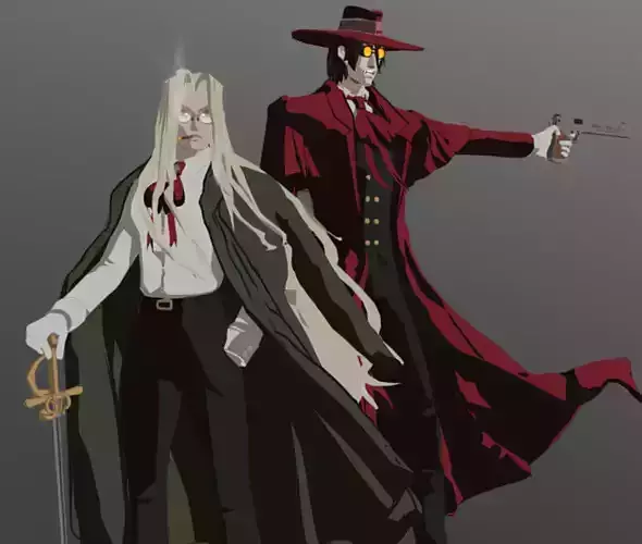 Alucard and Integra Fairbrook Wingates Hellsing 3D model