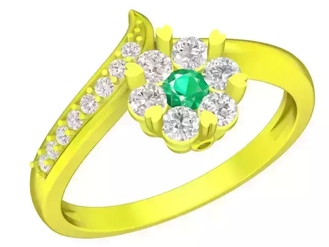 A5093 Vietnamese Flower Diamond Ring for Girls