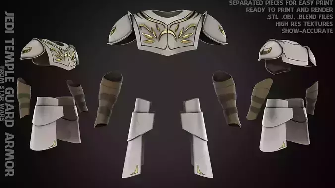 Star Wars Jedi Temple Guard Armor for Cosplay 3D print model