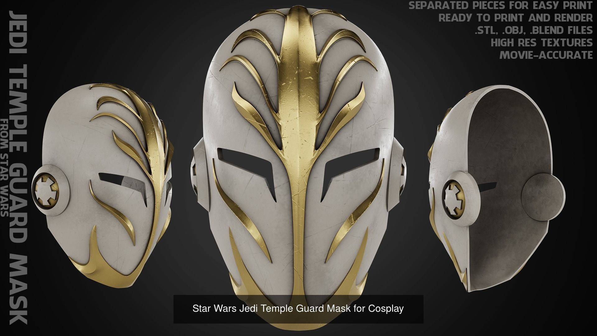 Jedi Temple Guard Full Armor and Lightsaber for Cosplay 3D Model Collection_5