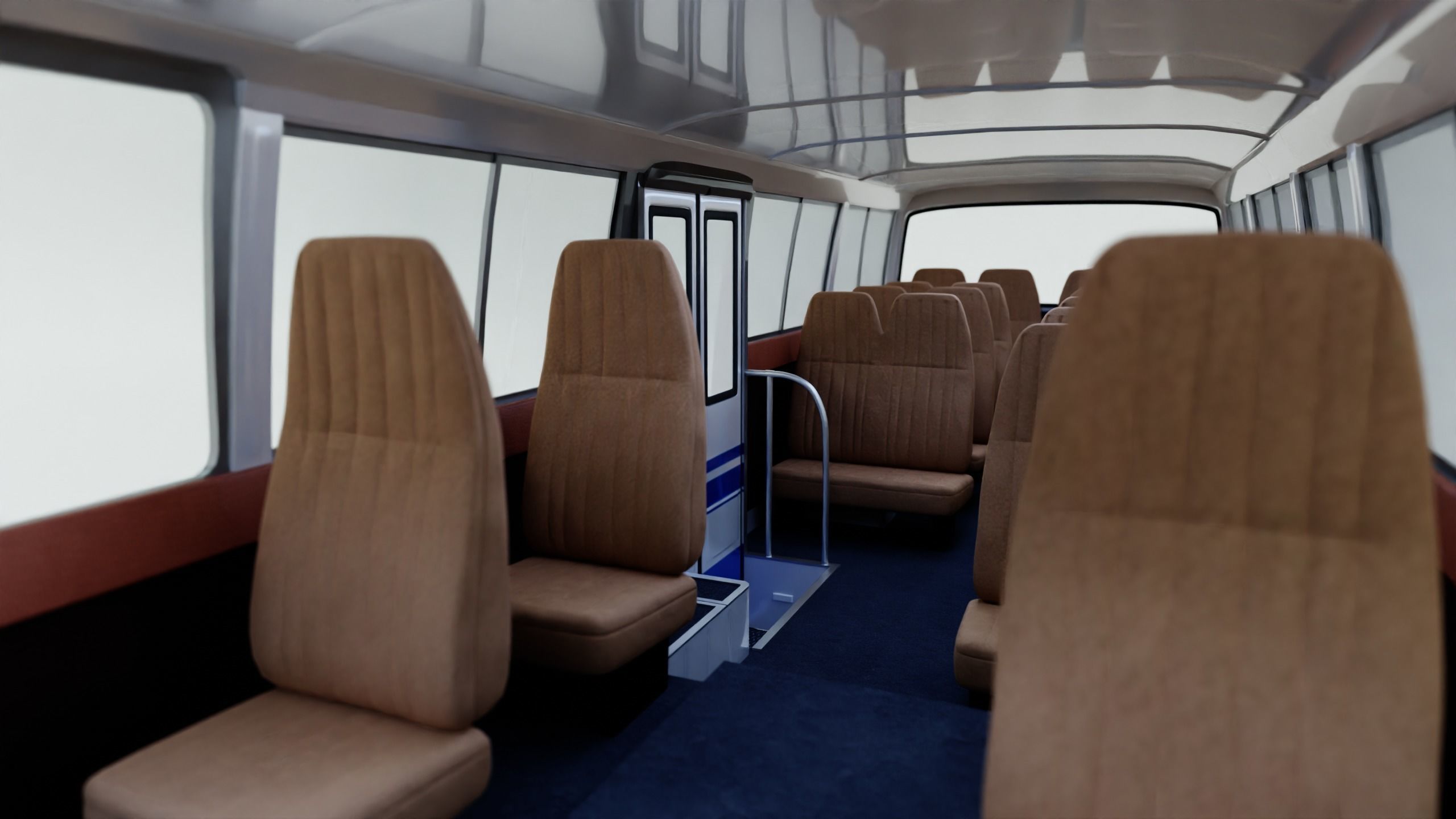 Toyota Coaster First generation 1969 - 1982 Low-poly 3D model_8