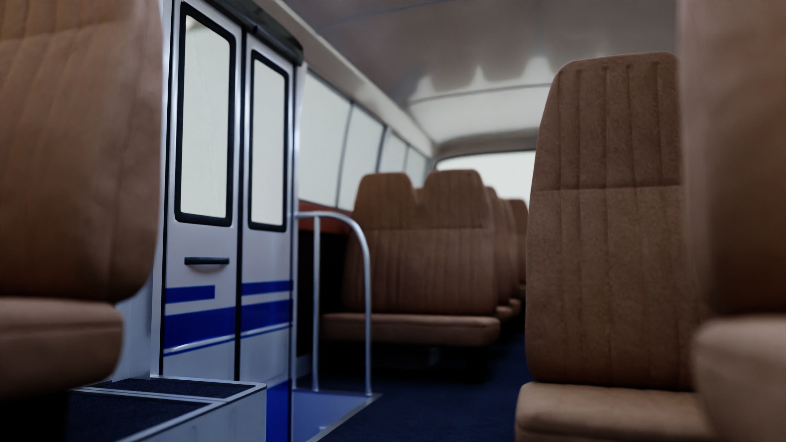 Toyota Coaster First generation 1969 - 1982 Low-poly 3D model_11
