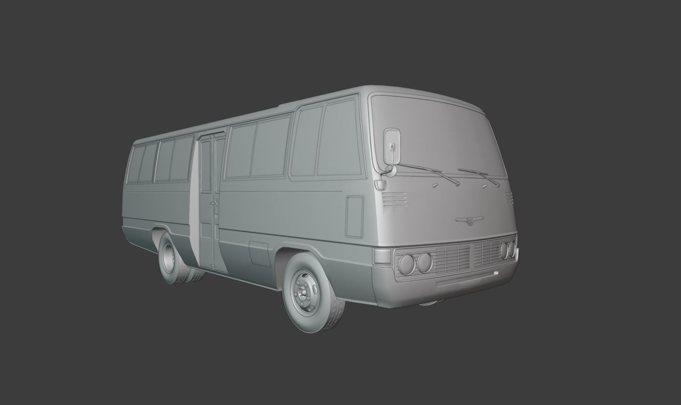 Toyota Coaster First generation 1969 - 1982 Low-poly 3D model_15