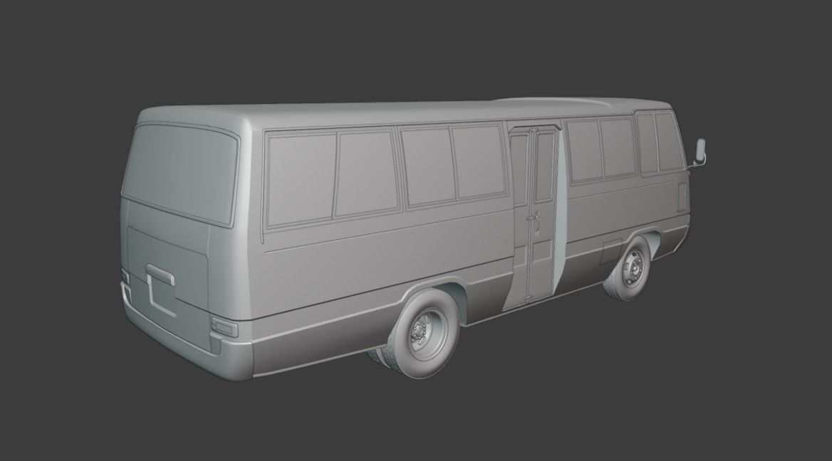 Toyota Coaster First generation 1969 - 1982 Low-poly 3D model_18