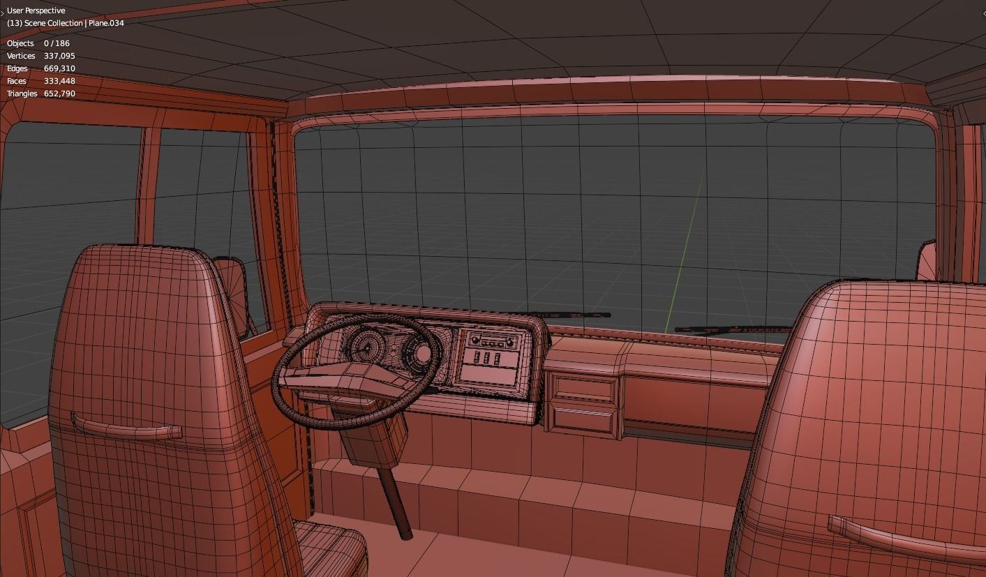 Toyota Coaster First generation 1969 - 1982 Low-poly 3D model_22