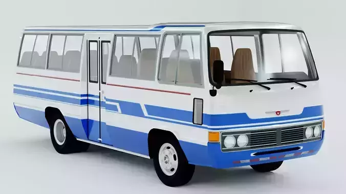 Toyota Coaster First generation 1969 - 1982 Low-poly 3D model