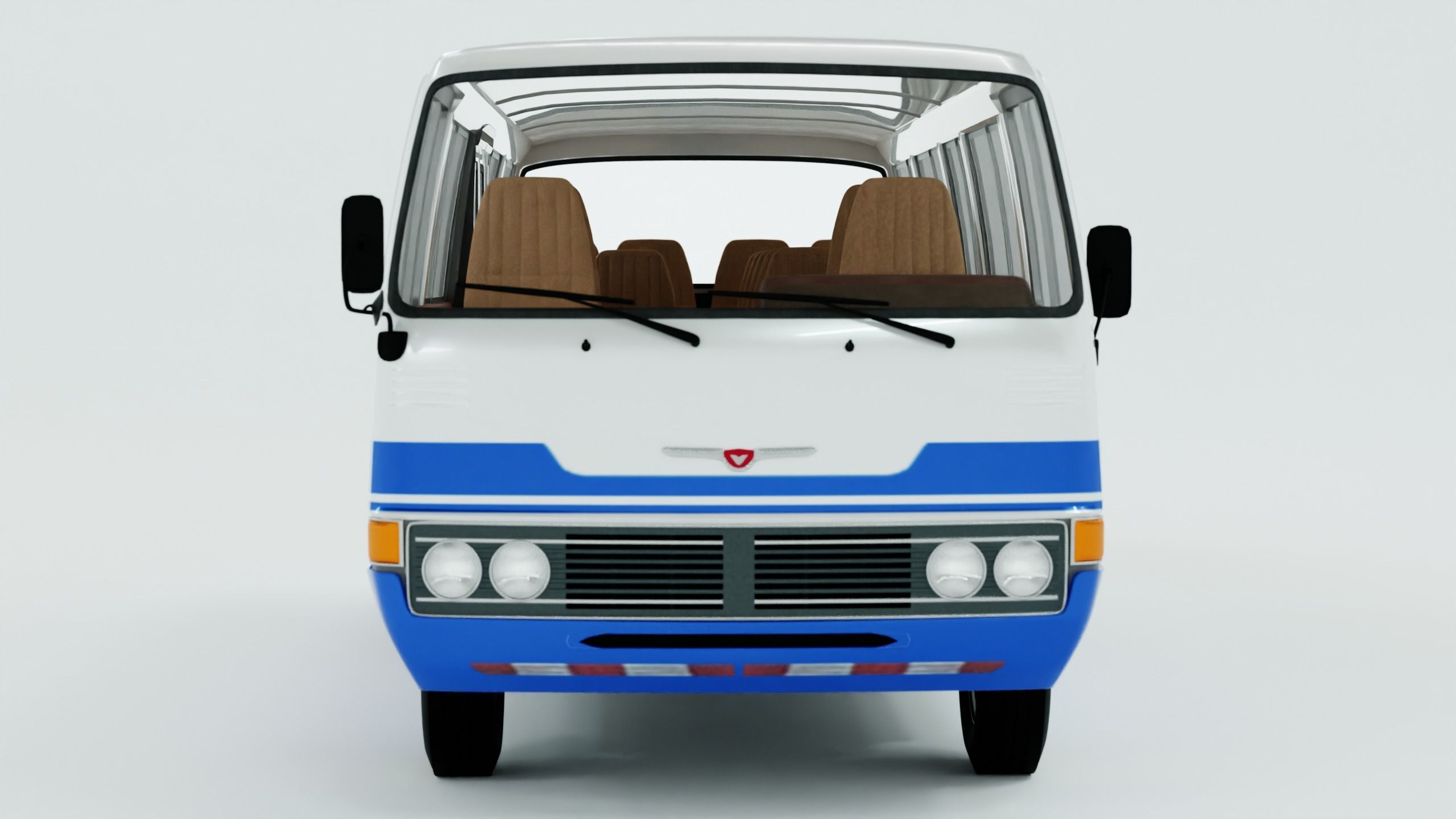 Toyota Coaster First generation 1969 - 1982 Low-poly 3D model_5