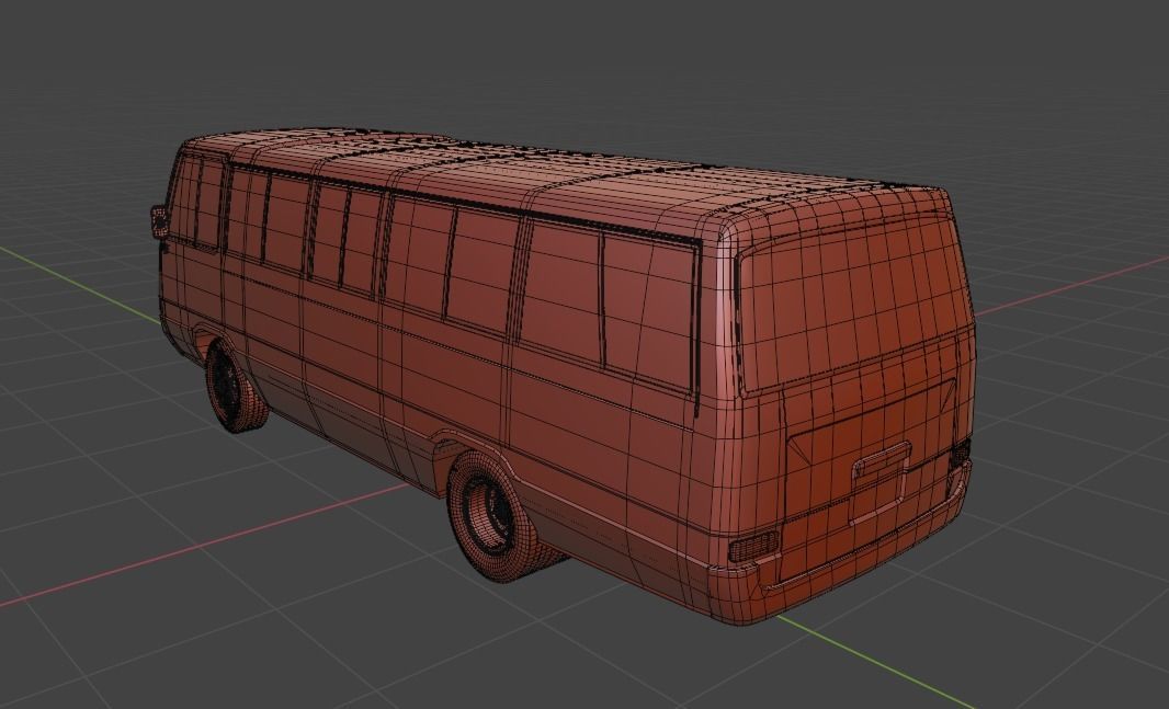 Toyota Coaster First generation 1969 - 1982 Low-poly 3D model_21