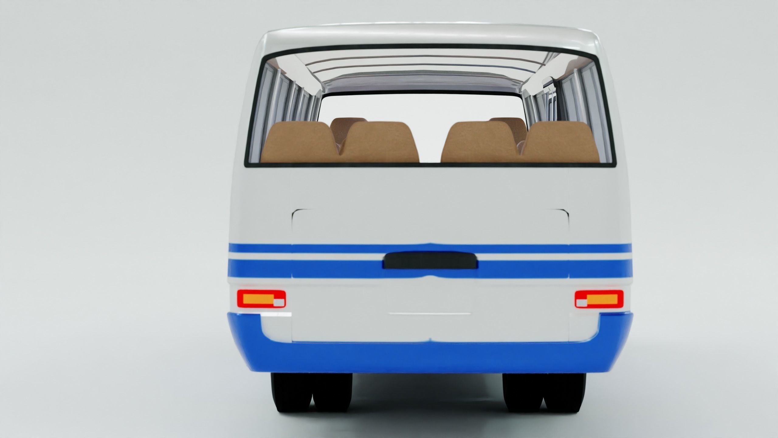 Toyota Coaster First generation 1969 - 1982 Low-poly 3D model_6