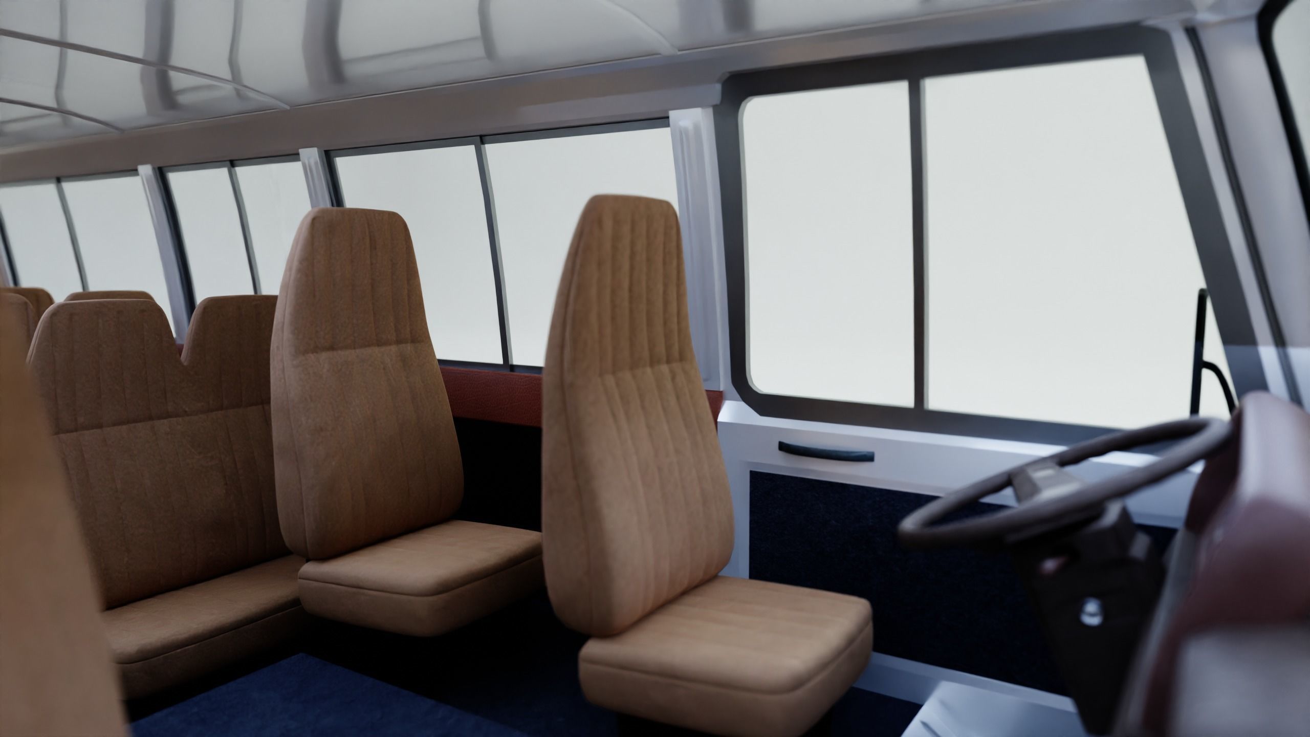 Toyota Coaster First generation 1969 - 1982 Low-poly 3D model_12