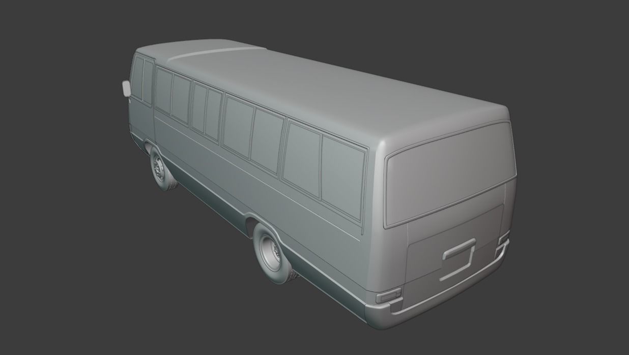 Toyota Coaster First generation 1969 - 1982 Low-poly 3D model_17