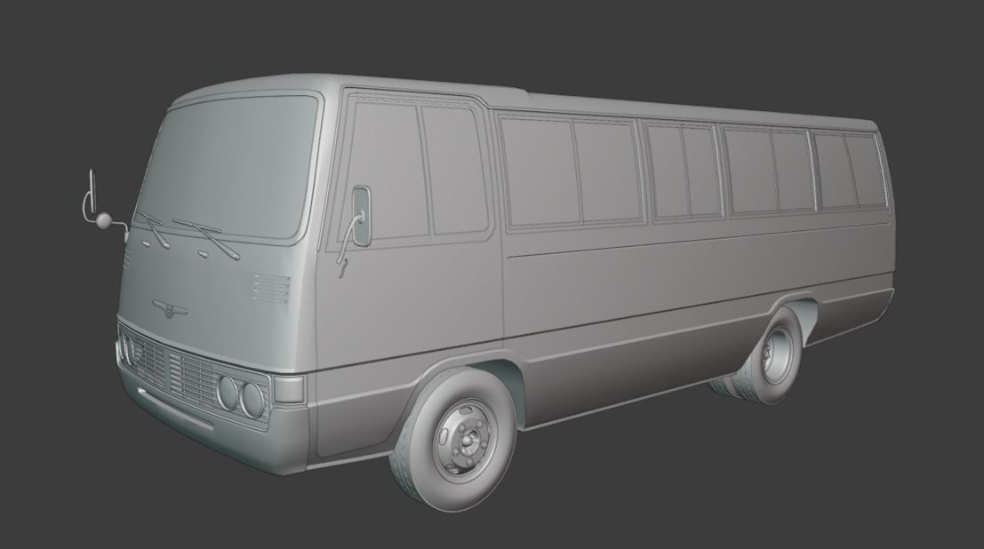 Toyota Coaster First generation 1969 - 1982 Low-poly 3D model_16