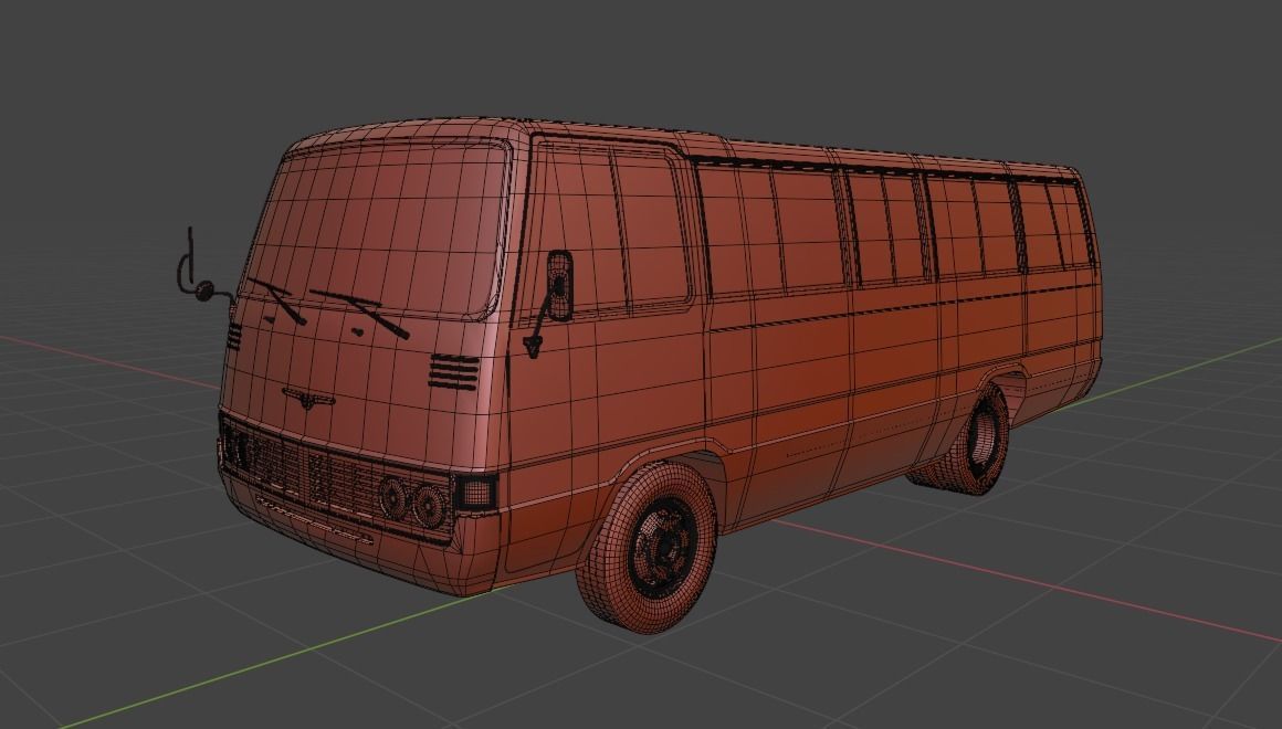 Toyota Coaster First generation 1969 - 1982 Low-poly 3D model_20