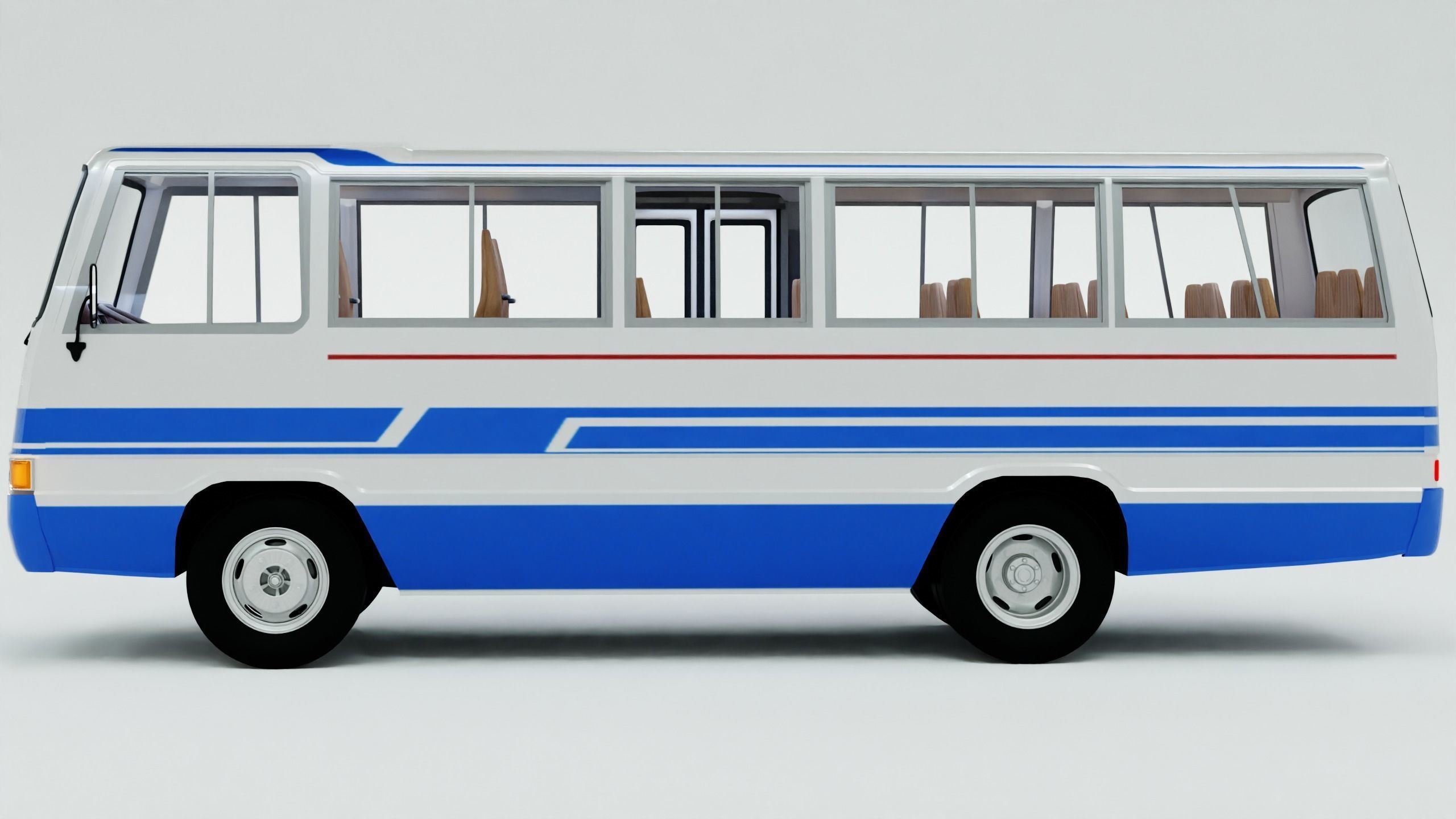 Toyota Coaster First generation 1969 - 1982 Low-poly 3D model_4