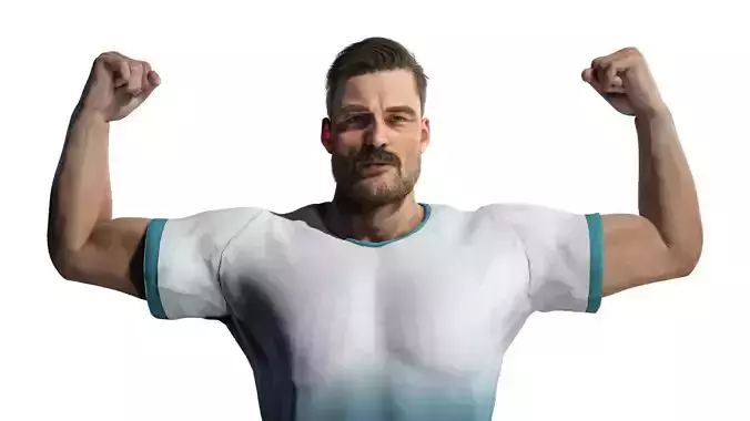 Gym Bro - Muscular man fitness crossfit Low-poly 3D model