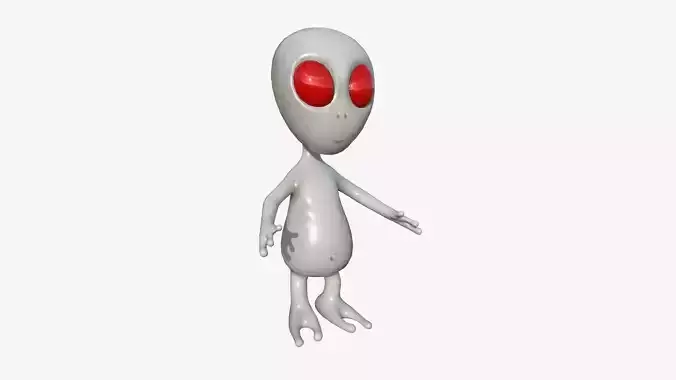 Cute Alien A12 Gray Red - Simple - Character Design Low-poly 3D model Cute Alien A12 Gray Red - Simple - Character Design Low-poly 3D model