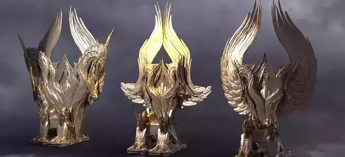 Gold Serpent Throne 3 designs  3D model