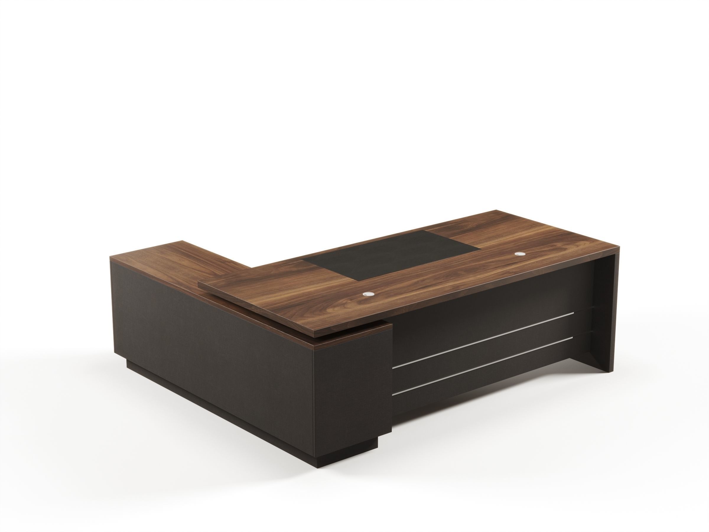 Modern Office Desk With Side Cabinet File For Vice Director  Free 3D model_1