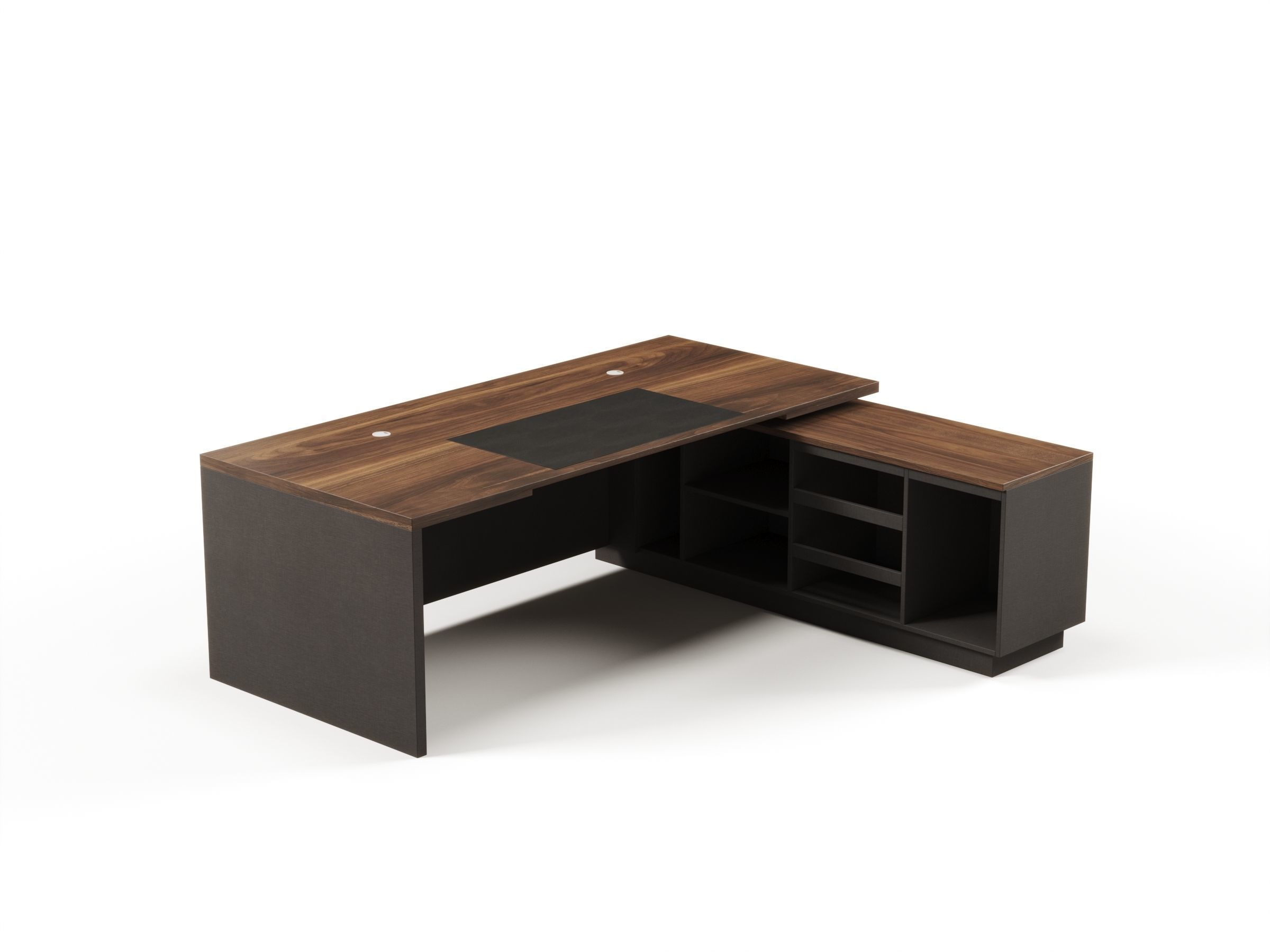 Modern Office Desk With Side Cabinet File For Vice Director  Free 3D model_4