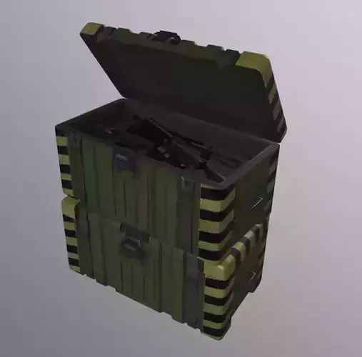 Crate Metal Opened Low-poly 3D model