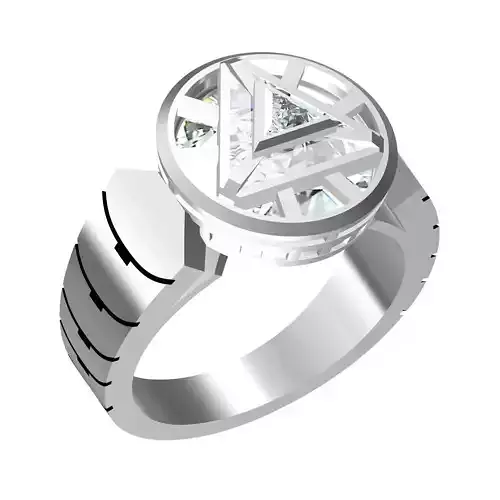 The Iron Man Arc Reactor Theme Mens Ring 3D print model