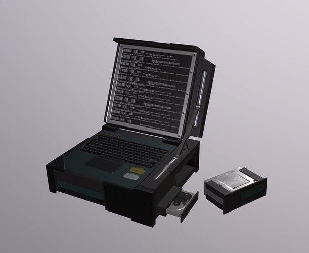 Military Computer Laptop Low-poly 3D model