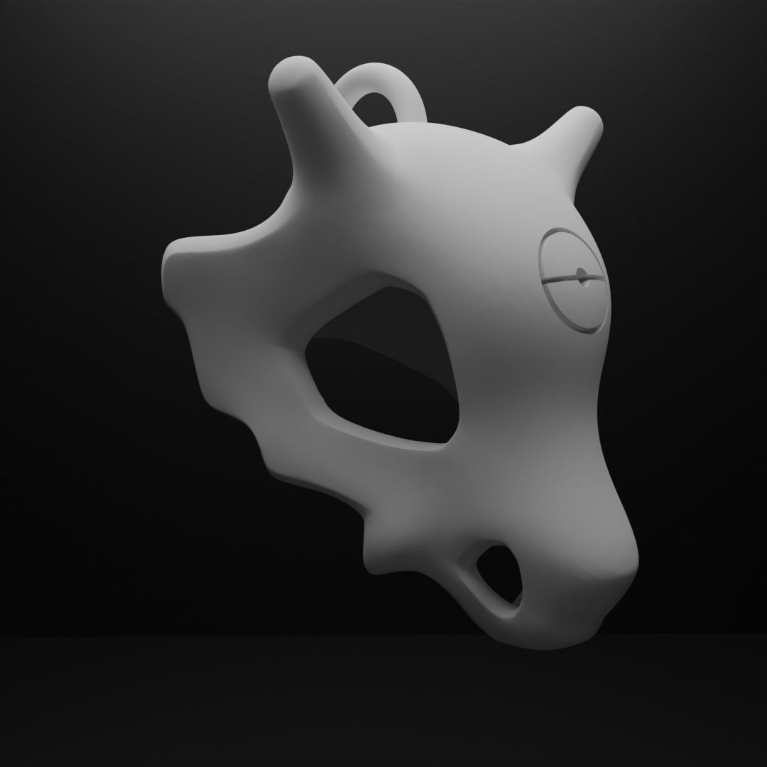 Cubone Skull Pendant 3D print model_1