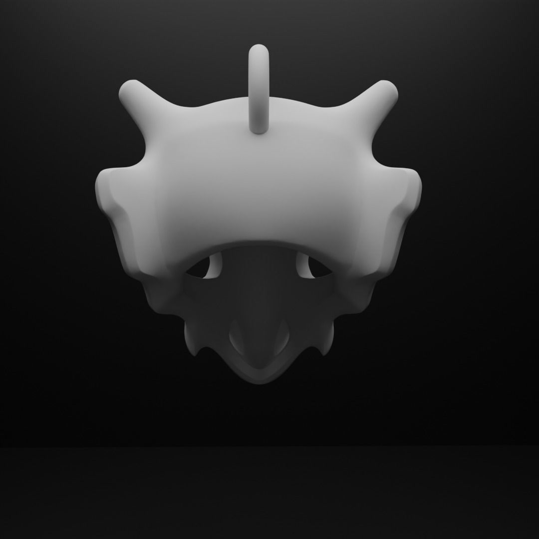 Cubone Skull Pendant 3D print model_4