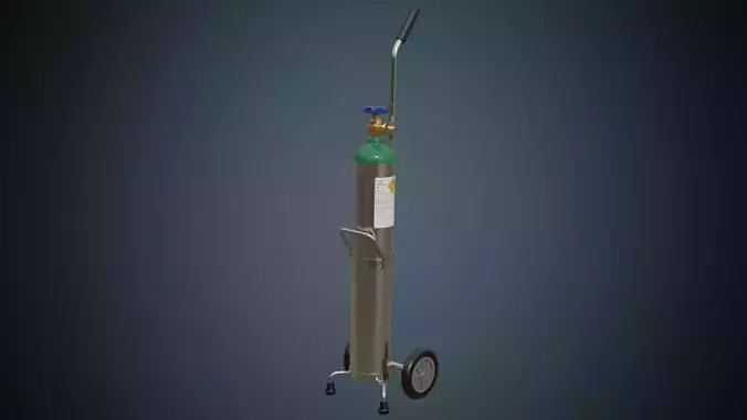 Oxygen Cylinder 1A Low-poly 3D model