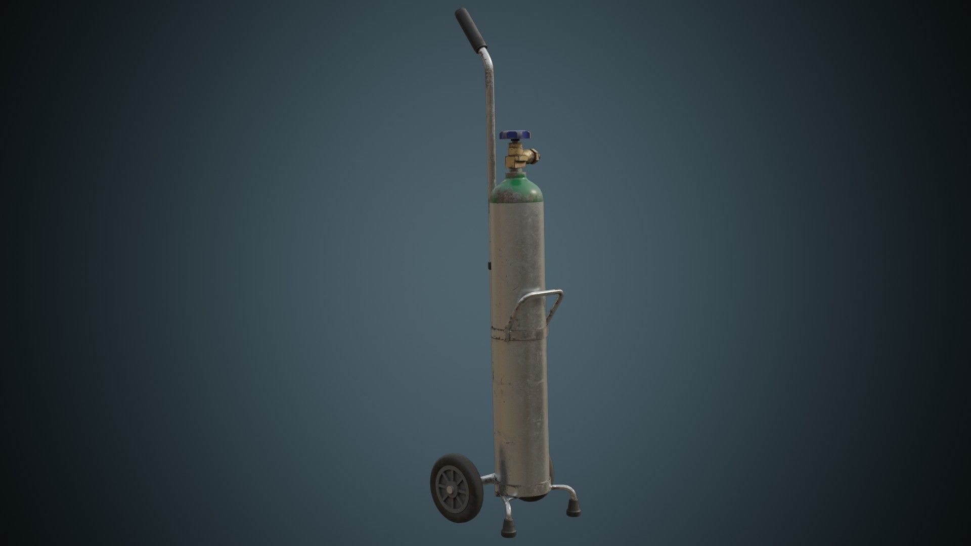 Oxygen Cylinder 1B Low-poly 3D model_1