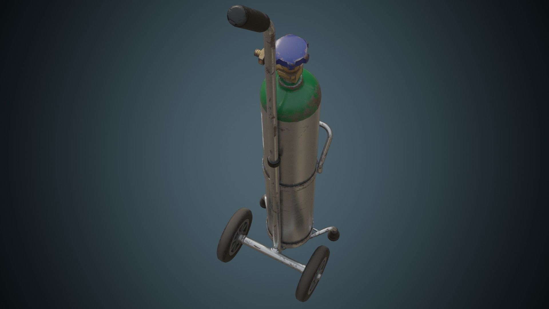 Oxygen Cylinder 1B Low-poly 3D model_2