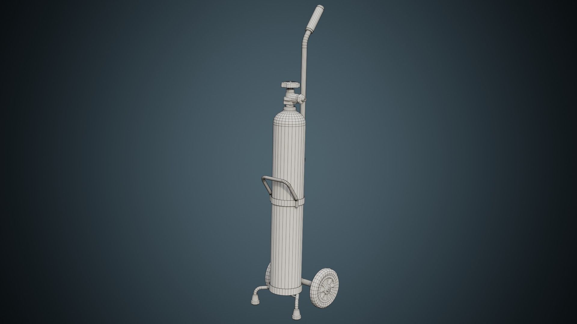 Oxygen Cylinder 1B Low-poly 3D model_6