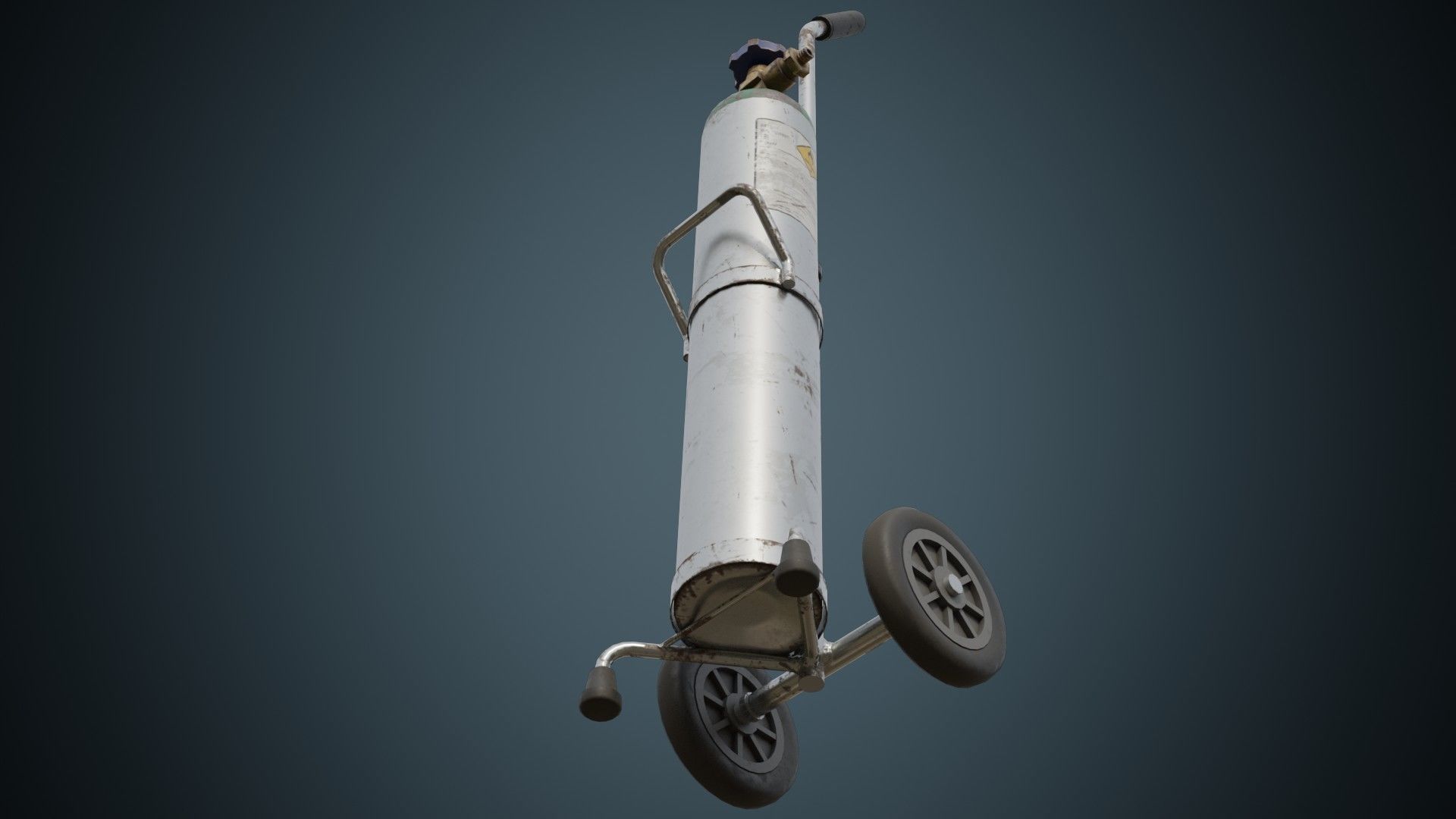 Oxygen Cylinder 1B Low-poly 3D model_4