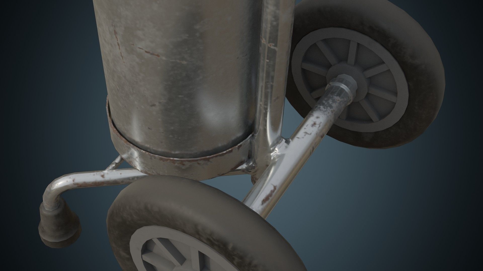 Oxygen Cylinder 1B Low-poly 3D model_5