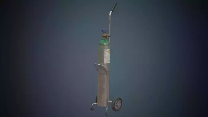 Oxygen Cylinder 1B Low-poly 3D model
