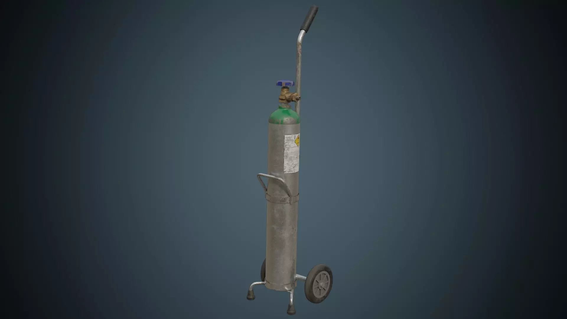 Oxygen Cylinder 1B Low-poly 3D model_0