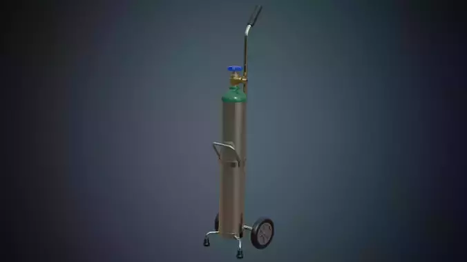 Oxygen Cylinder 1 Basic Low-poly 3D model