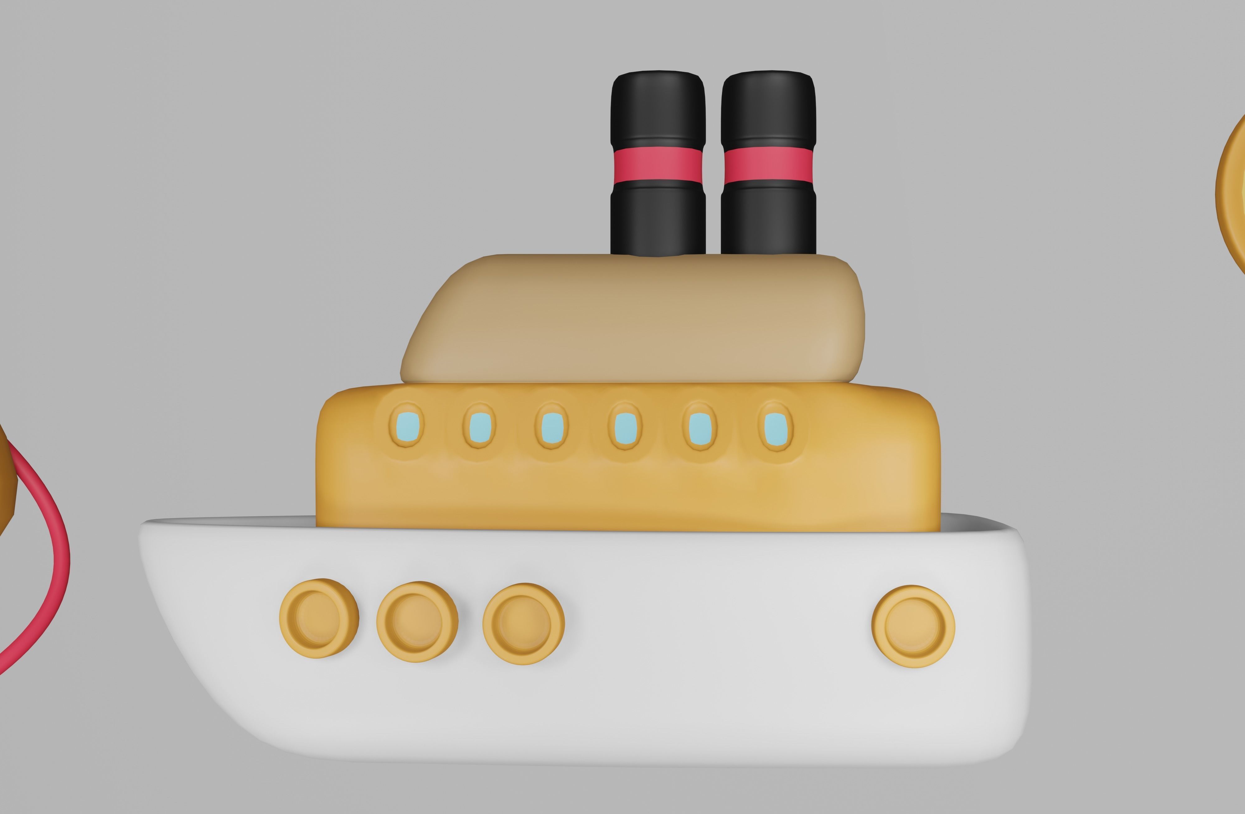 This set of summer essentials features 8 items 3D model_2