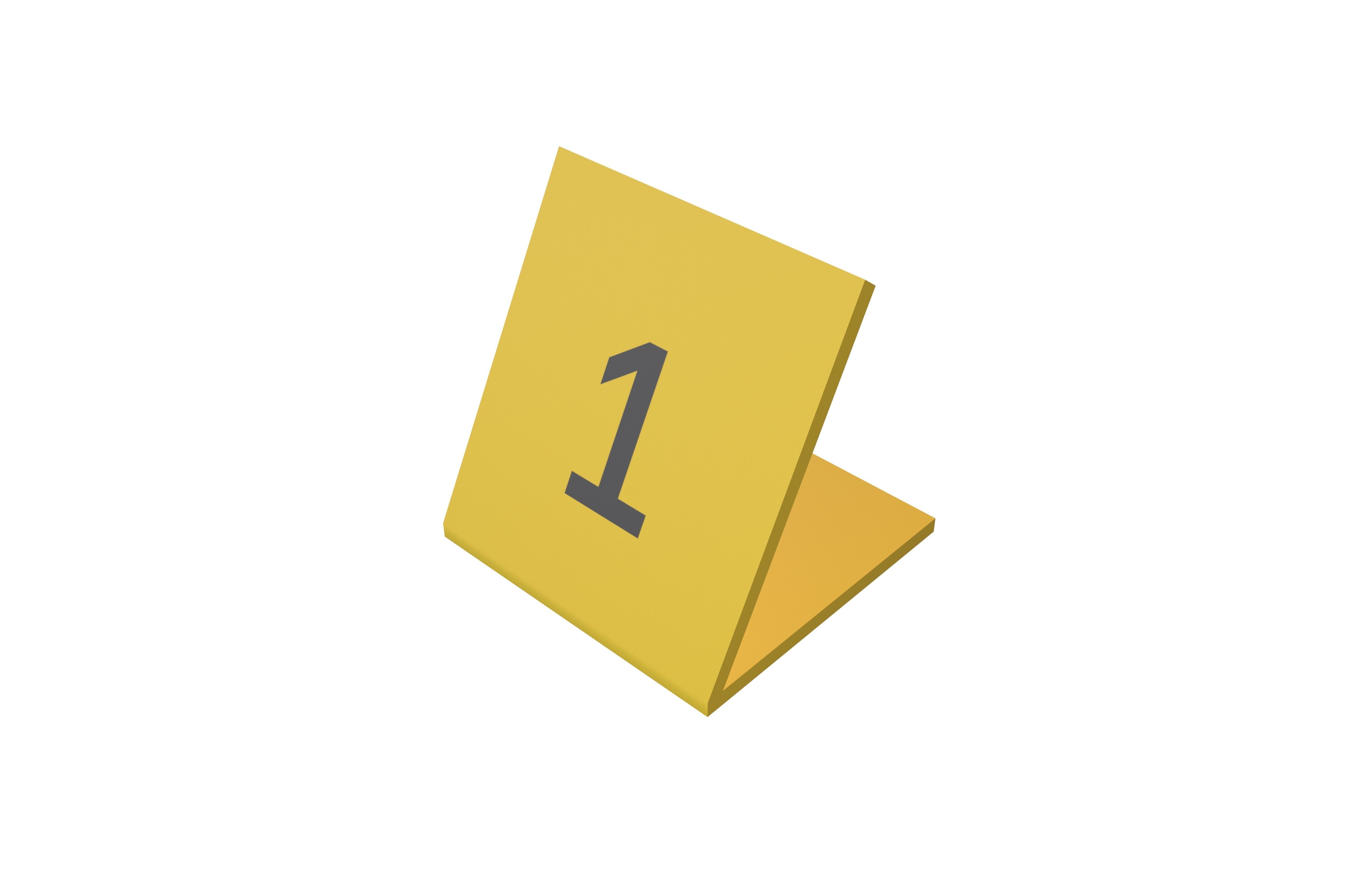 3D model Crime Evidence Number Tag 1 v1 001 VR / AR / low-poly | CGTrader