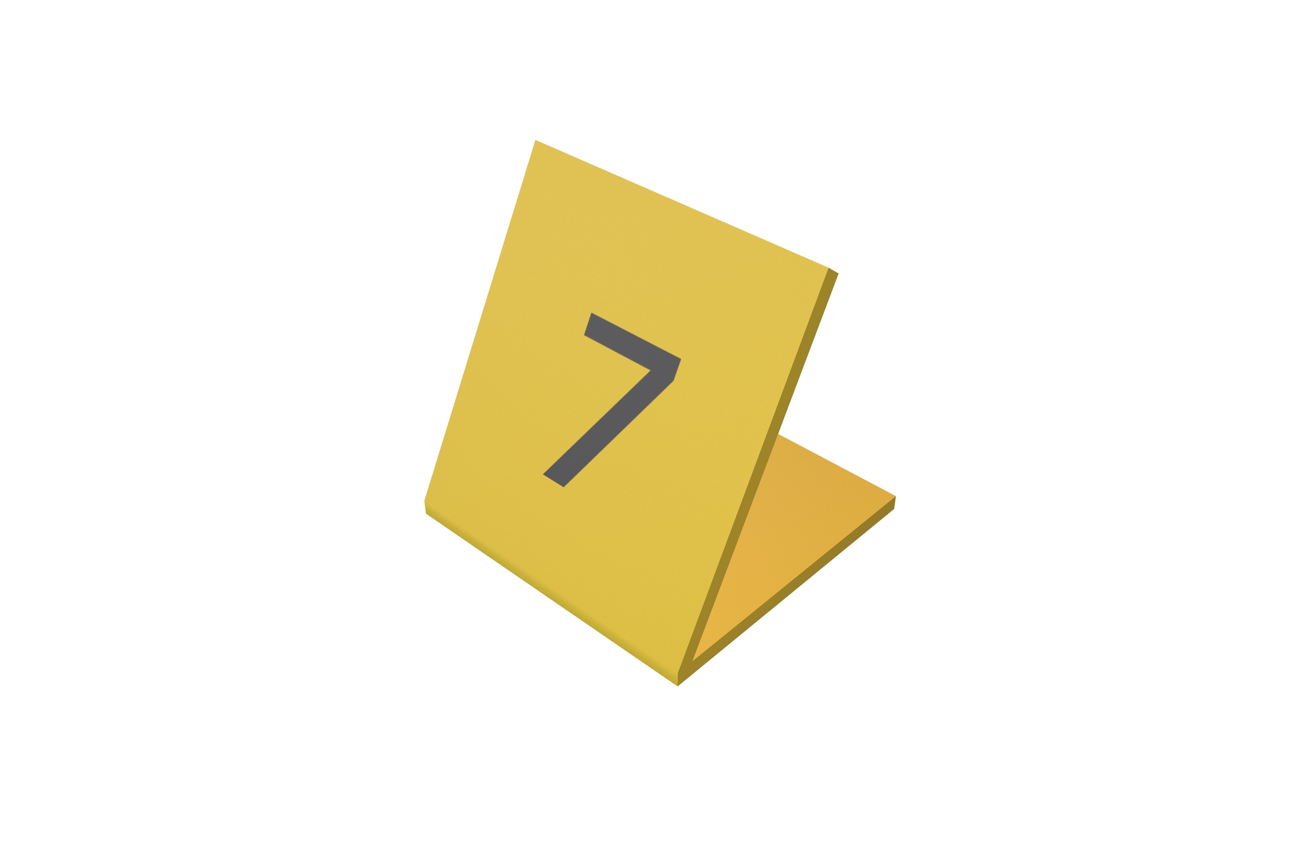 Crime Evidence Number Tag 7 v1 001 Low-poly 3D model_2