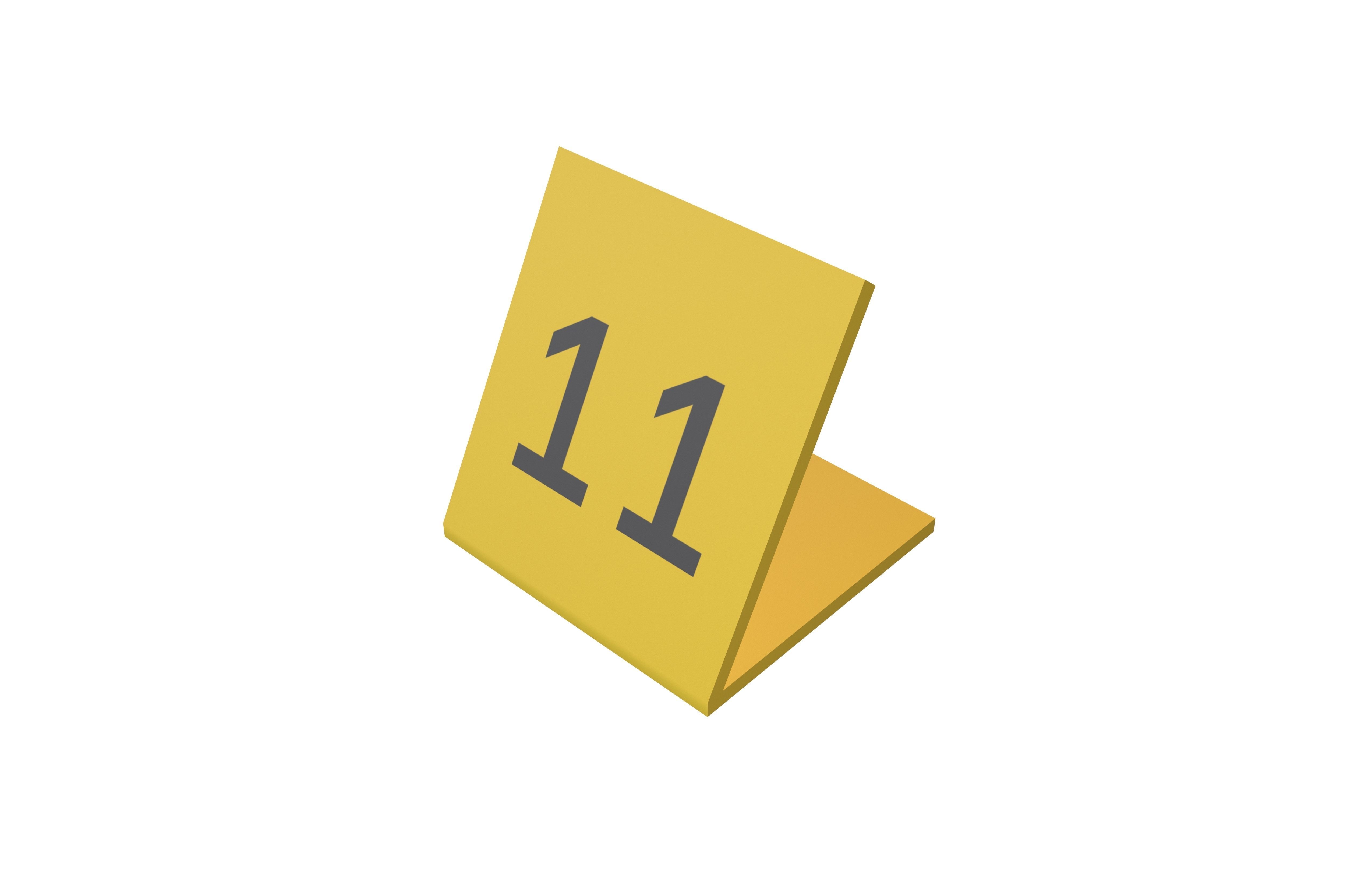 Crime Evidence Number Tag 11 v1 001 Low-poly 3D model_1