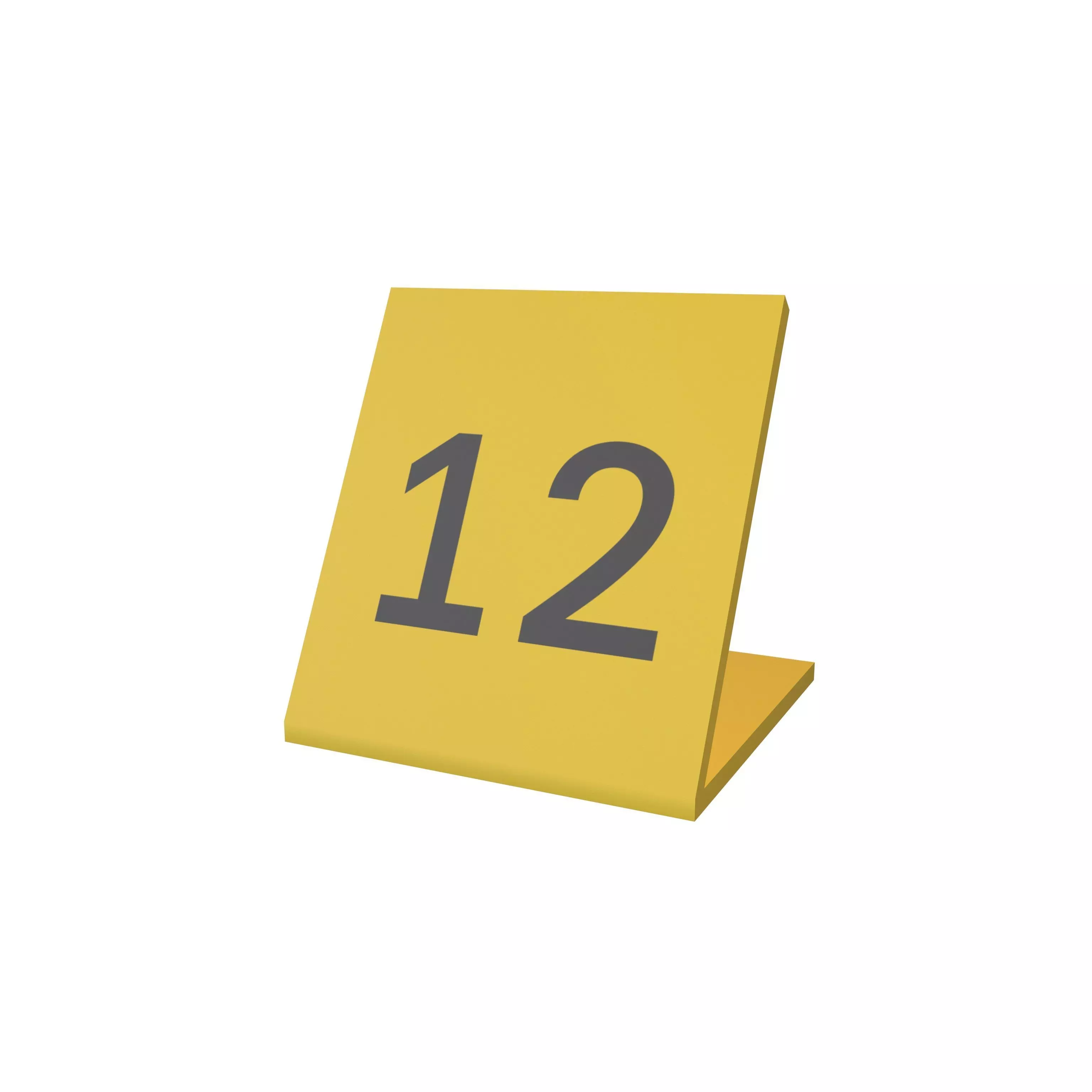 Crime Evidence Number Tag 12 v1 001 Low-poly 3D model_0