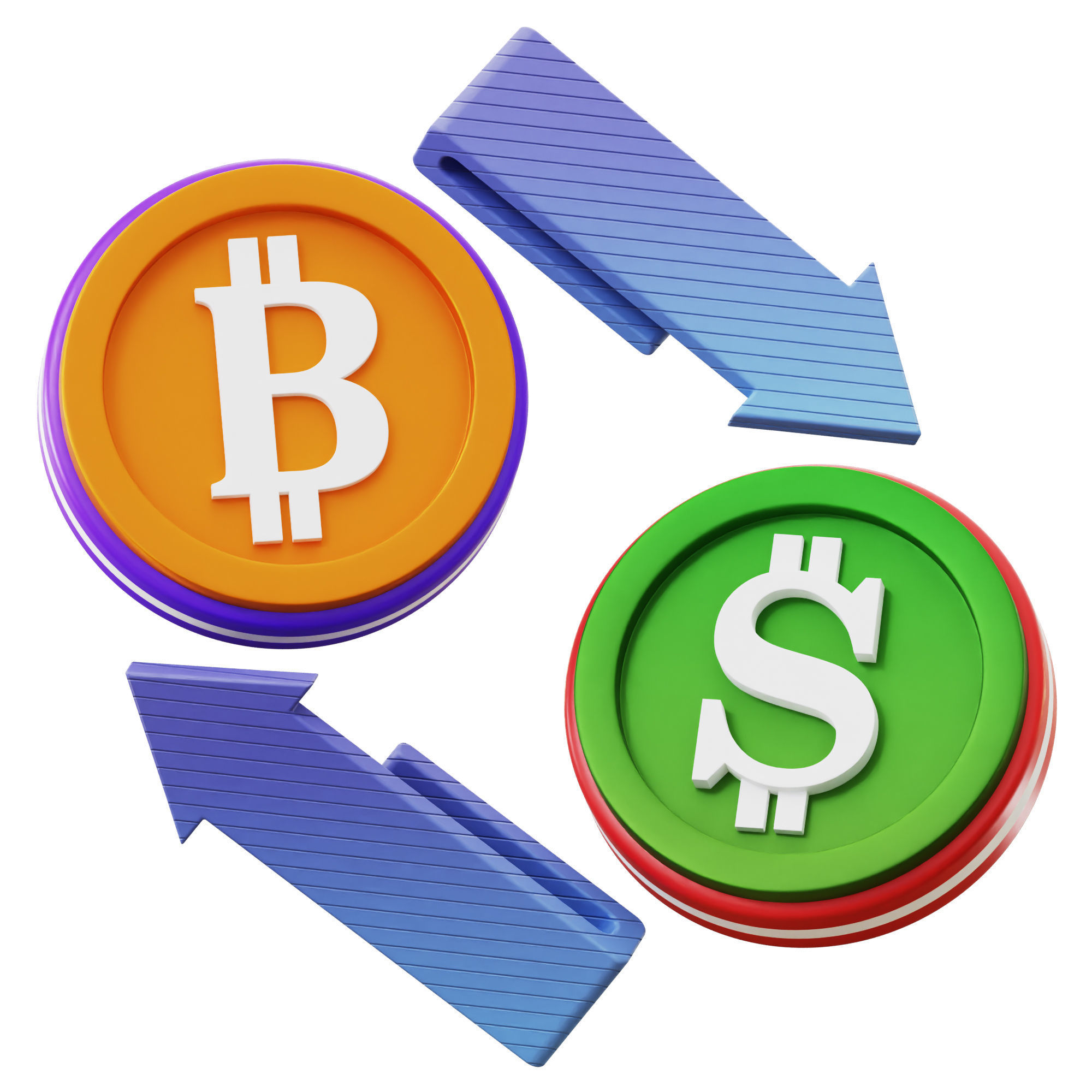 Crypto Trading Icon Pack 3D Model Low-poly 3D model_5