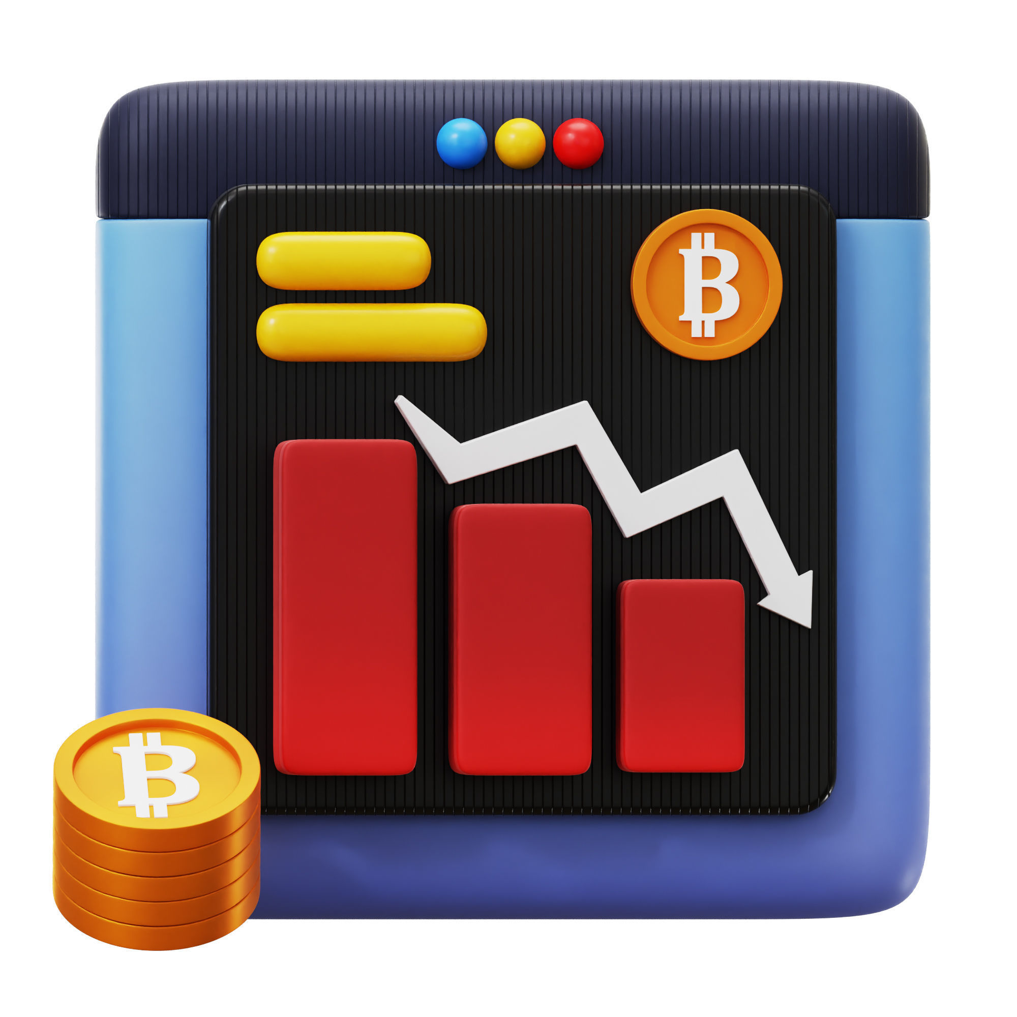 Crypto Trading Icon Pack 3D Model Low-poly 3D model_16