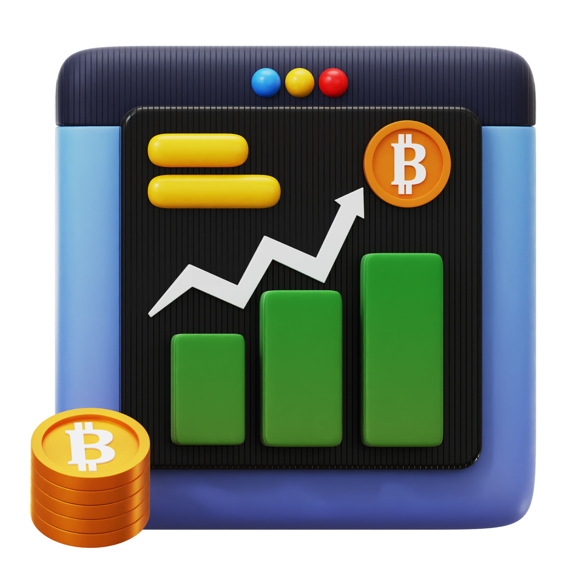 Crypto Trading Icon Pack 3D Model Low-poly 3D model_17