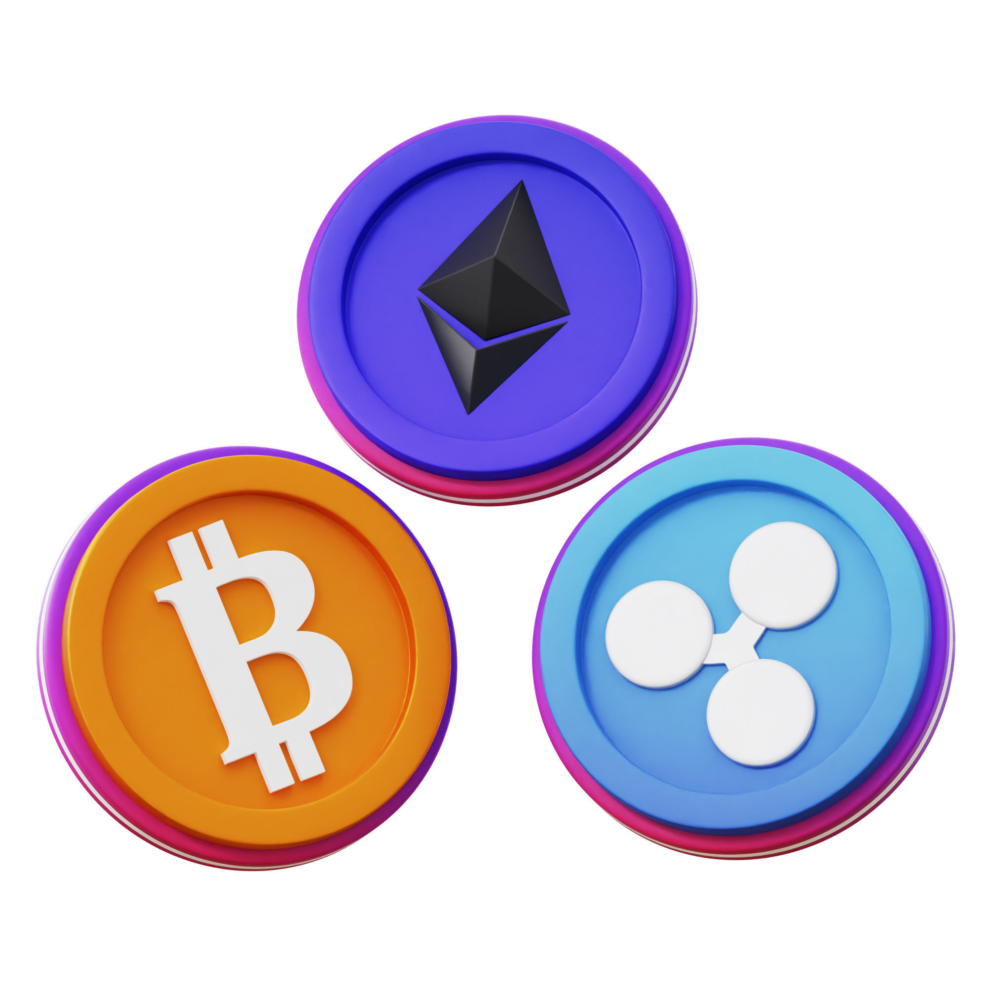 Crypto Trading Icon Pack 3D Model Low-poly 3D model_15